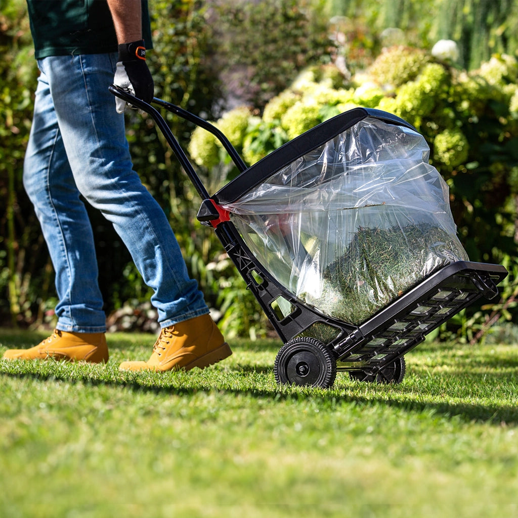 Contenitore da giardino KADAX per foglie, erba e rifiuti, su ruote, 80 litri, con telaio