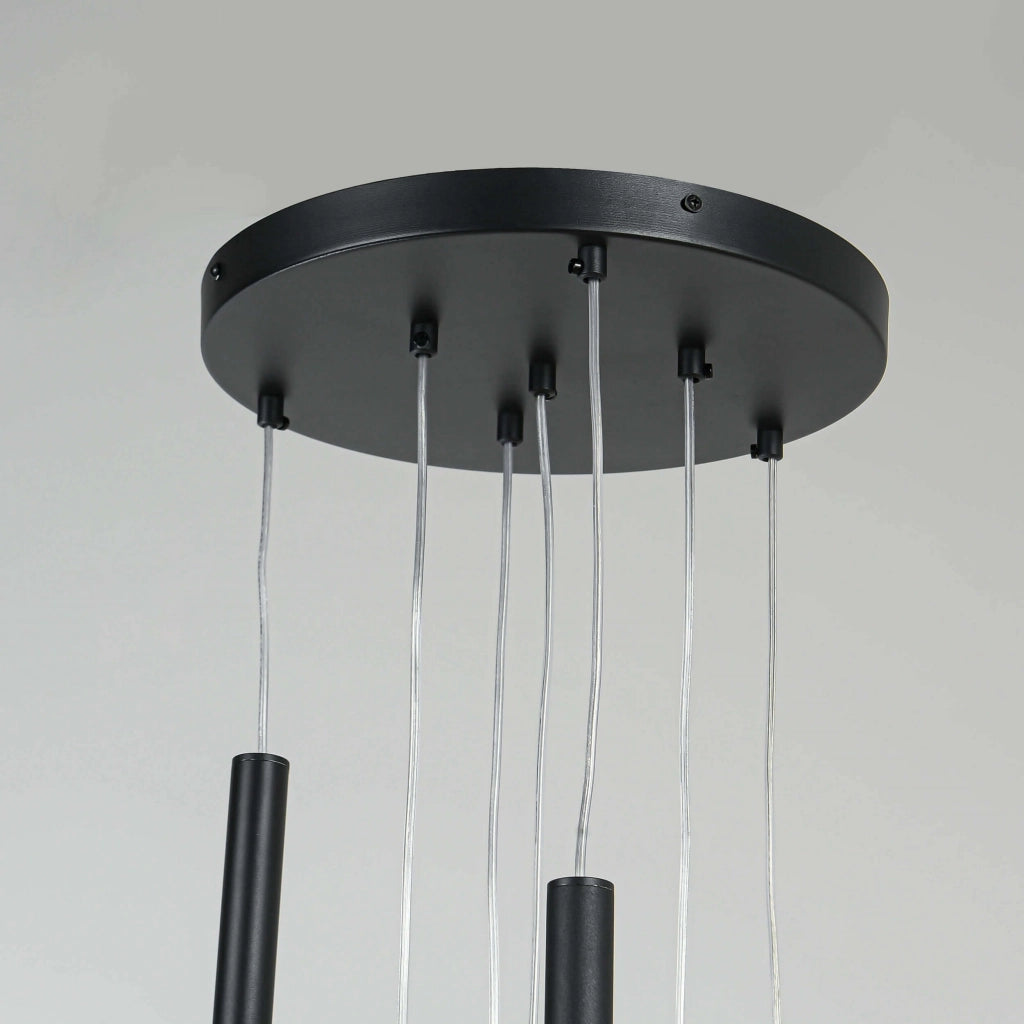 Lampadario Lungo 7 luci G9 nero Ø30 Light Prestige