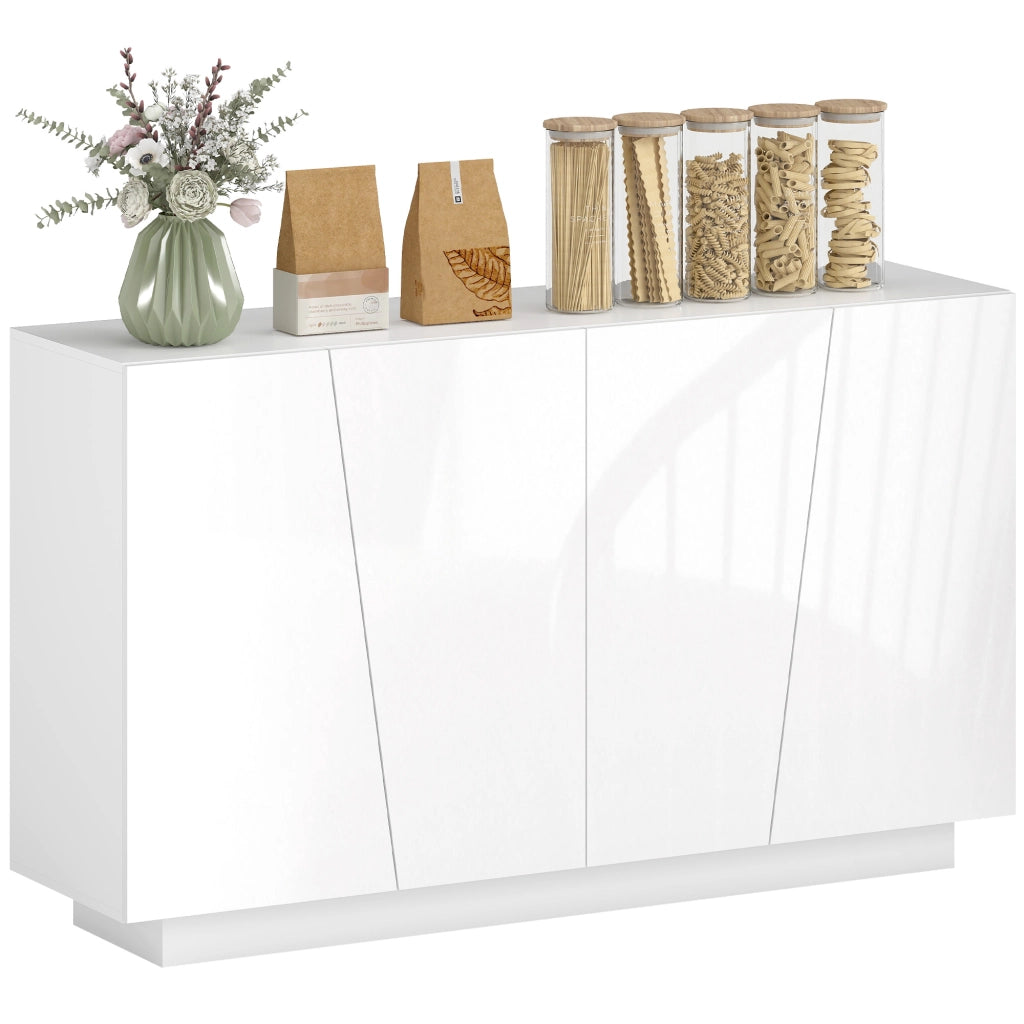 Armadio con ante scorrevoli e ripiano regolabile ¨C zephmum ¨C bianco lucido 150x40x88