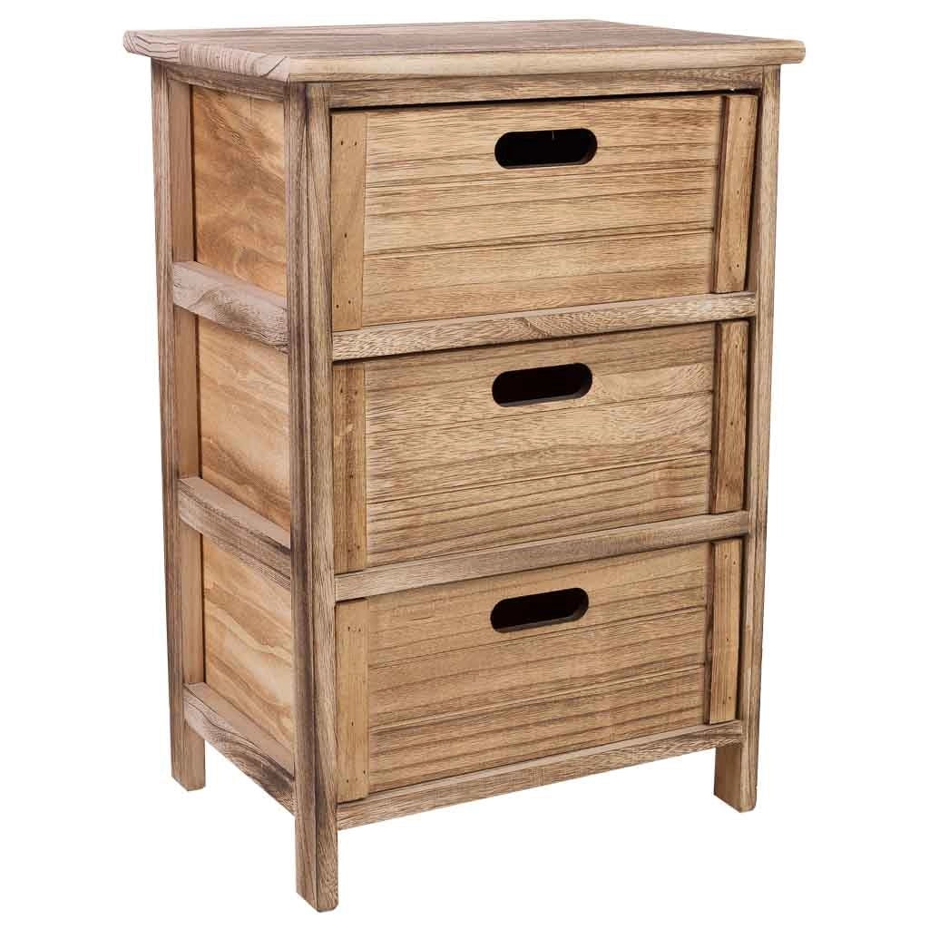 Cassettiera in legno con 3 cassetti in legno 40x29x58