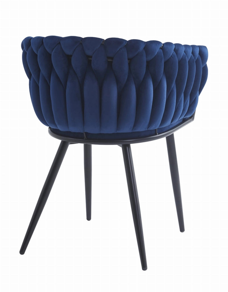 Sedia VALORA MAYAN - Velluto blu navy, design ergonomico, uso soggiorno