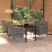 Set da Pranzo da Giardino 5 pz con Cuscini Grigio e Nero cod mxl 39429