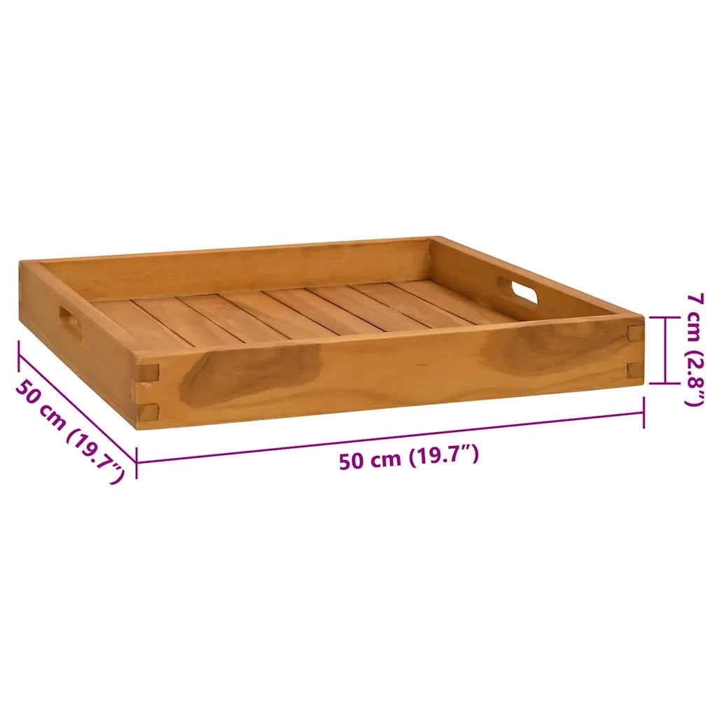 Vassoio da Portata 50x50 cm in Legno Massello di Teak 315457