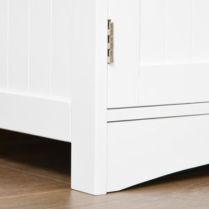 Mobiletto da Bagno con Mensole 2 Ante 1 Cassetto 60x33x122,5 cm in Legno Bianco