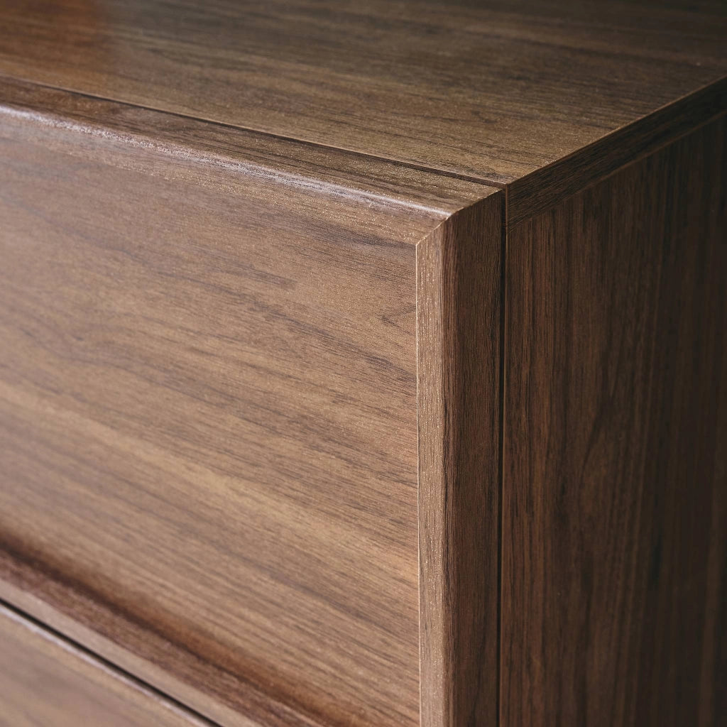 Cassettiera effetto legno 4 cassetti, noce