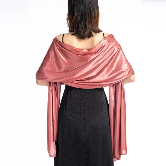 Stola in Satinato - 1 pezzo - Neksjaal - Stola - Sjaal - Sjaal per Abito da Sera - 200*70CM - Materiale soffice e idrorepellente - Stola per Donna - Stola in Pelle - Stola per Abito da Sera