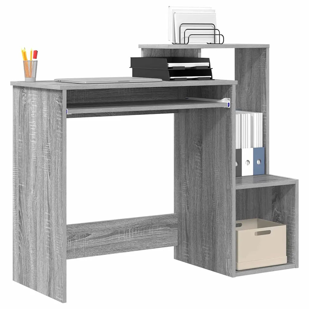 Scrivania | Tavolo da Ufficio Grigio Sonoma 106 x 41 x 88.5 cm Legno multistrato