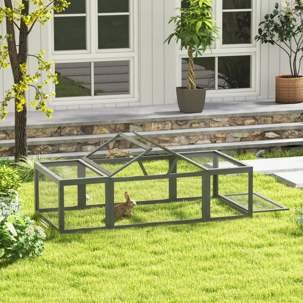 Recinto per Animali Domestici Pawhut ¨C zephmum ¨C Legno di Abete Grigio