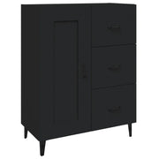Credenza | Madia | Buffet da pranzo | Armadio da pranzo Nera 69,5x34x90 cm in Legno Multistrato