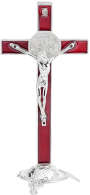 Croce in Piedi 19,5 cm - Croce Decorativa - Ornamento - Croci Cattoliche - Accessori Decorativi - Acciaio Inossidabile