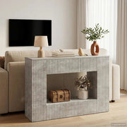 Tavolo consolle Rigato Grigio Cemento 101 x 29 x 74 cm 899880