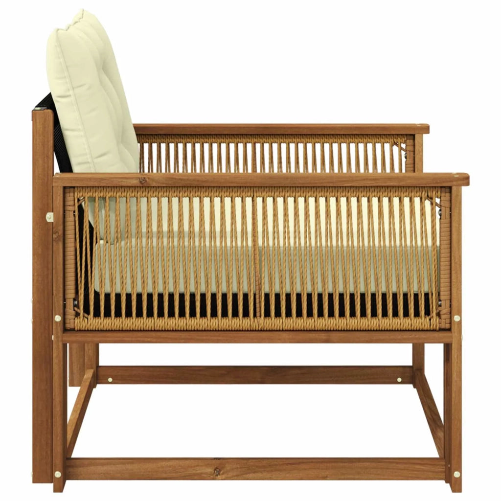 Set di divani da esterno-Sofa da giardino Legno di Acacia Massello e Textilene 917781