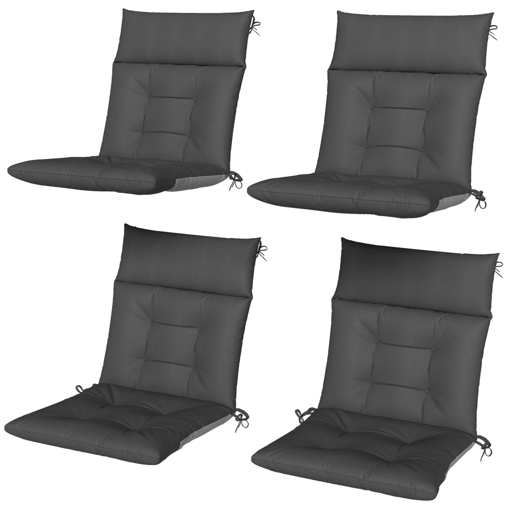 Set di 4 cuscini per sedie ¨C zephmum ¨C impermeabile antiscivolo 111.5x53x8 cm grigio scuro