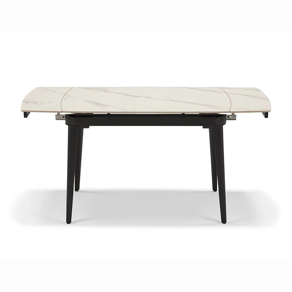 Tavolo da pranzo allungabile 110X72 Marmo di Carrara modello ZANTE fino a a 160 CM per sala da pranzo, cucina e soggiorno, design moderno con top in grès ceramico