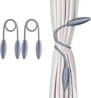 Set di 2 fermagli per tende per tende extra grandi e spesse - Argento grigio
