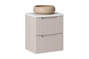 Set mobili bagno 50 cm con piano e lavabo da appoggio Wiki Nova Cashmere 50 x 1401 x 40 cm