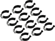 Supporto per tubi in acciaio inossidabile per lampadine LED - 12 pezzi - Clip per tubi - Piastra di supporto in acciaio inossidabile - Fermo tubo - Nero