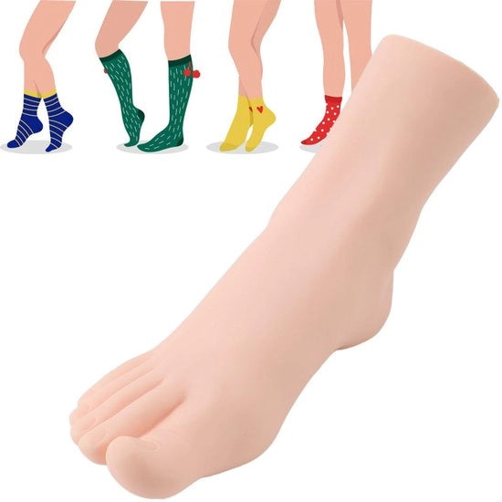 Modello di piede in silicone per esposizione - Piede femminile - Modello di allenamento per arte del trucco unghie - 20,5 cm - Per esposizione calzature - Materiale morbido in PVC