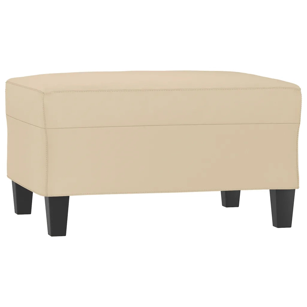 Poggiapiedi Crema 70x55x41 cm in Tessuto Microfibra