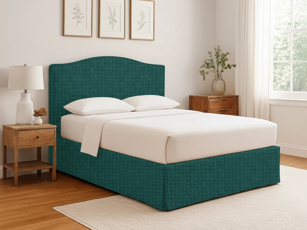 Eccles, Letto Singolo Sfoderabile Made in Italy, Verde Petrolio
