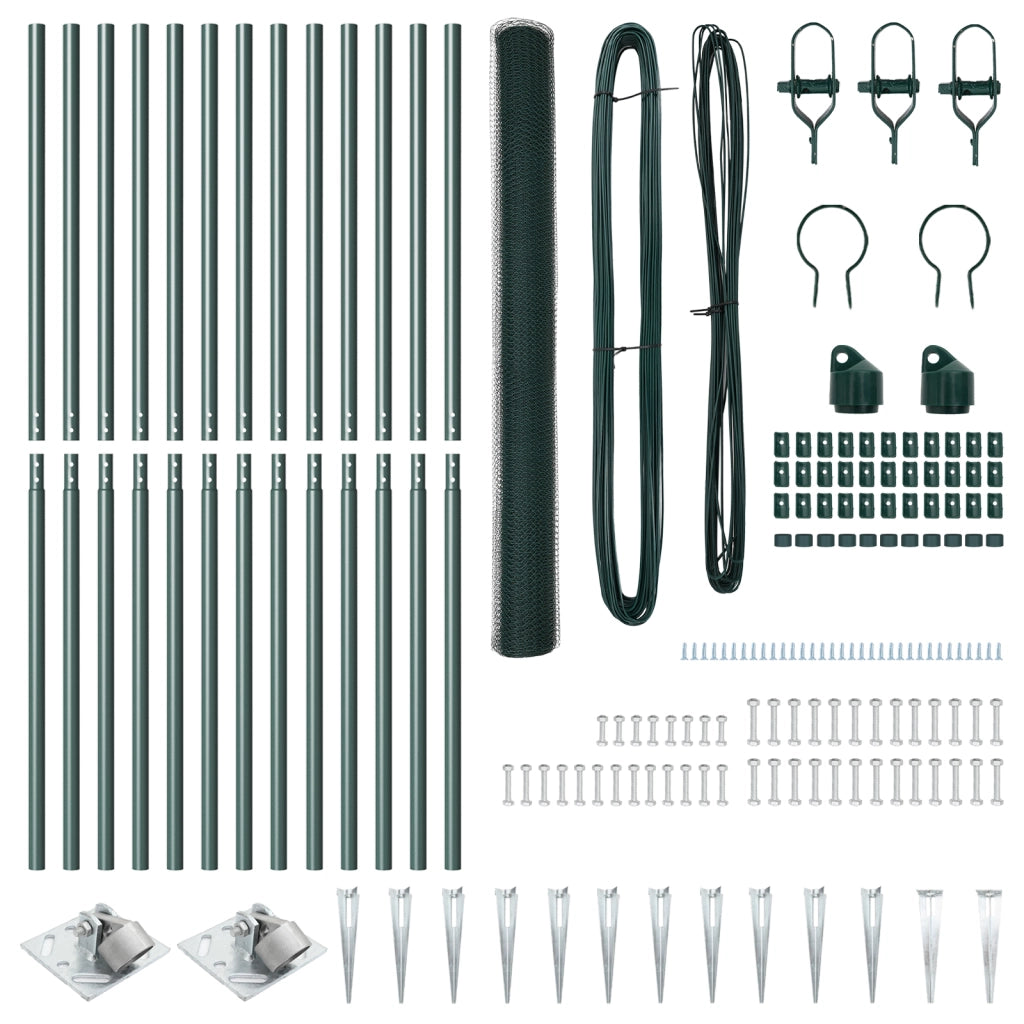 Set di Recinzioni Set di 2 Verde Metallo 25 x 1,5 m Durevole