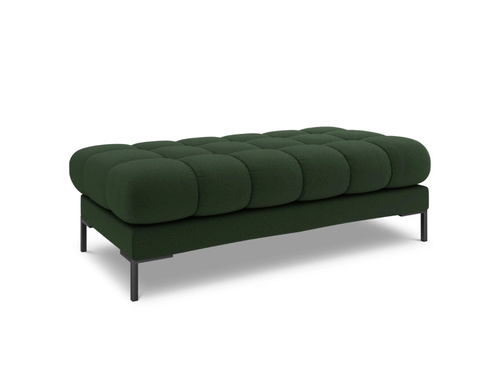 Cosmopolitan Design - Panca "Bali" 2 posti in tessuto strutturato verde scuro 