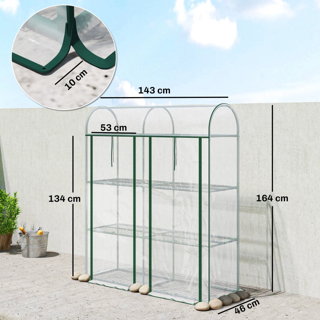 Serra Giardino ¨C zephmum ¨C Plastica Trasparente Acciaio 143x46x164 cm