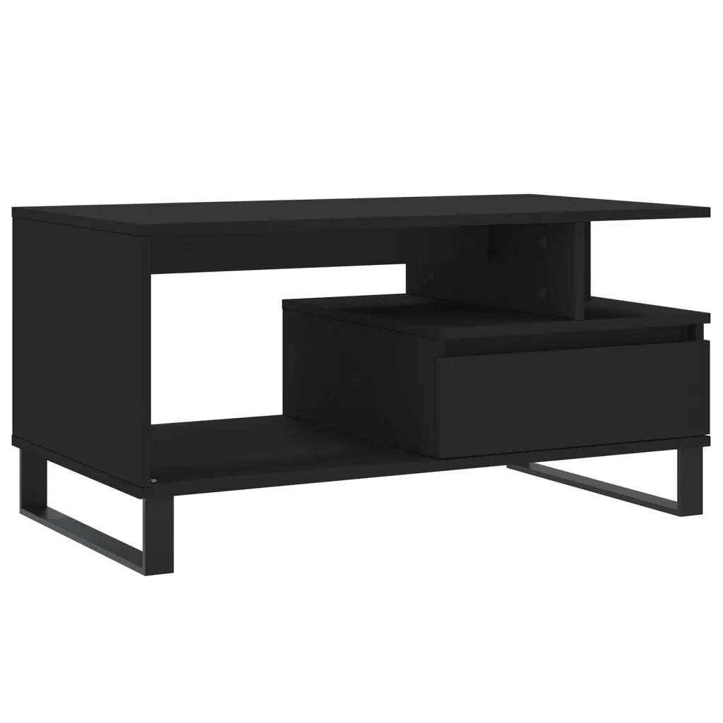Tavolino da Salotto Nero 90x49x45 cm in Legno Multistratocod mxl 78848