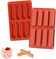 Pacco di 2 stampi per barrette di cereali - 8 cavità Stampi rettangolari per barrette energetiche Stampi in silicone per muffin di cioccolata Stampi per brownie e cheesecake