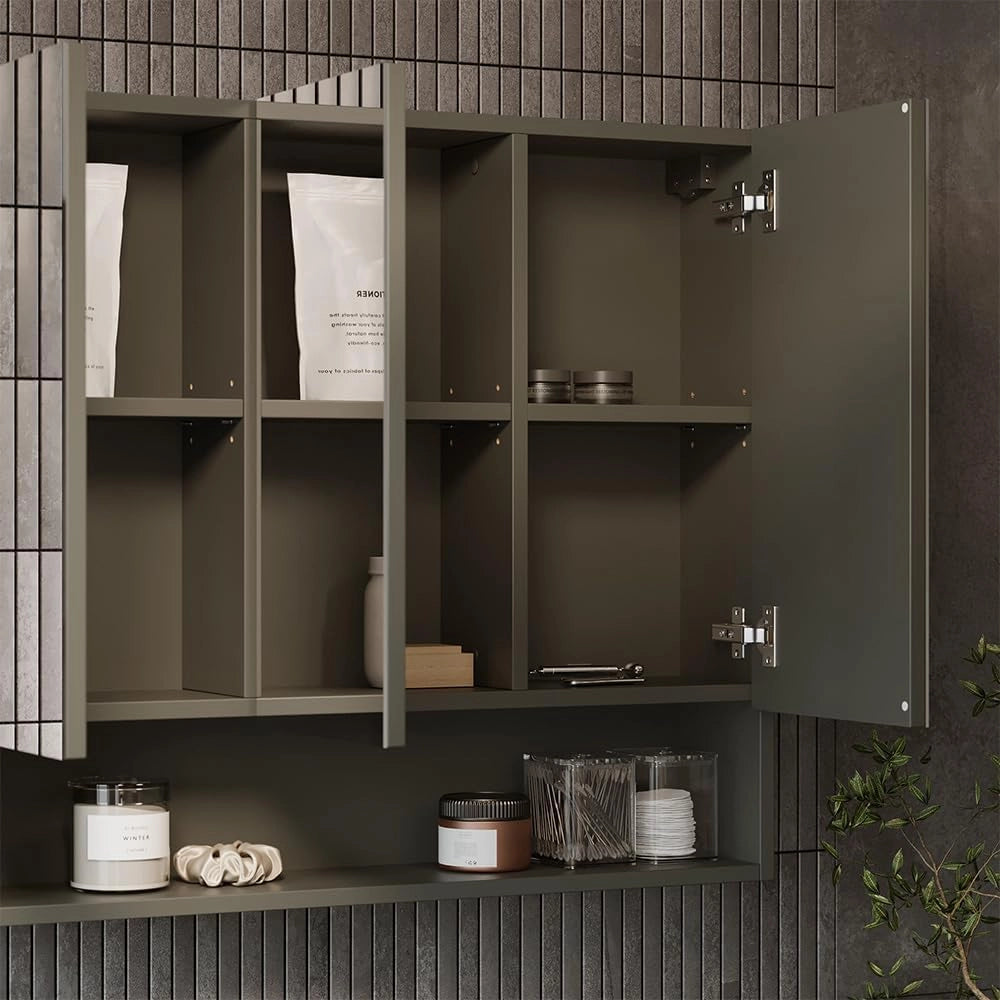 Specchio contenitore bagno Willow, Artigiano, 80 x 70 cm, adatto al montaggio a parete per diverse dimensioni di bagno