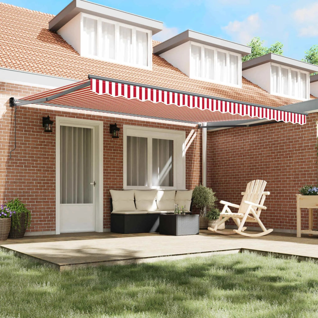 Tenda Retrattile Rosso e Bianco 450 × 300 cm 3330924