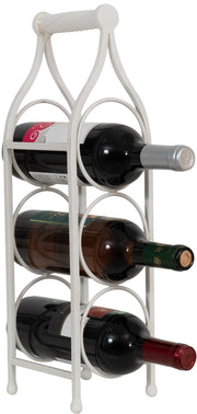 Biscottini Porta bottiglie in ferro battuto finitura bianca anticata Cantinetta Offerta