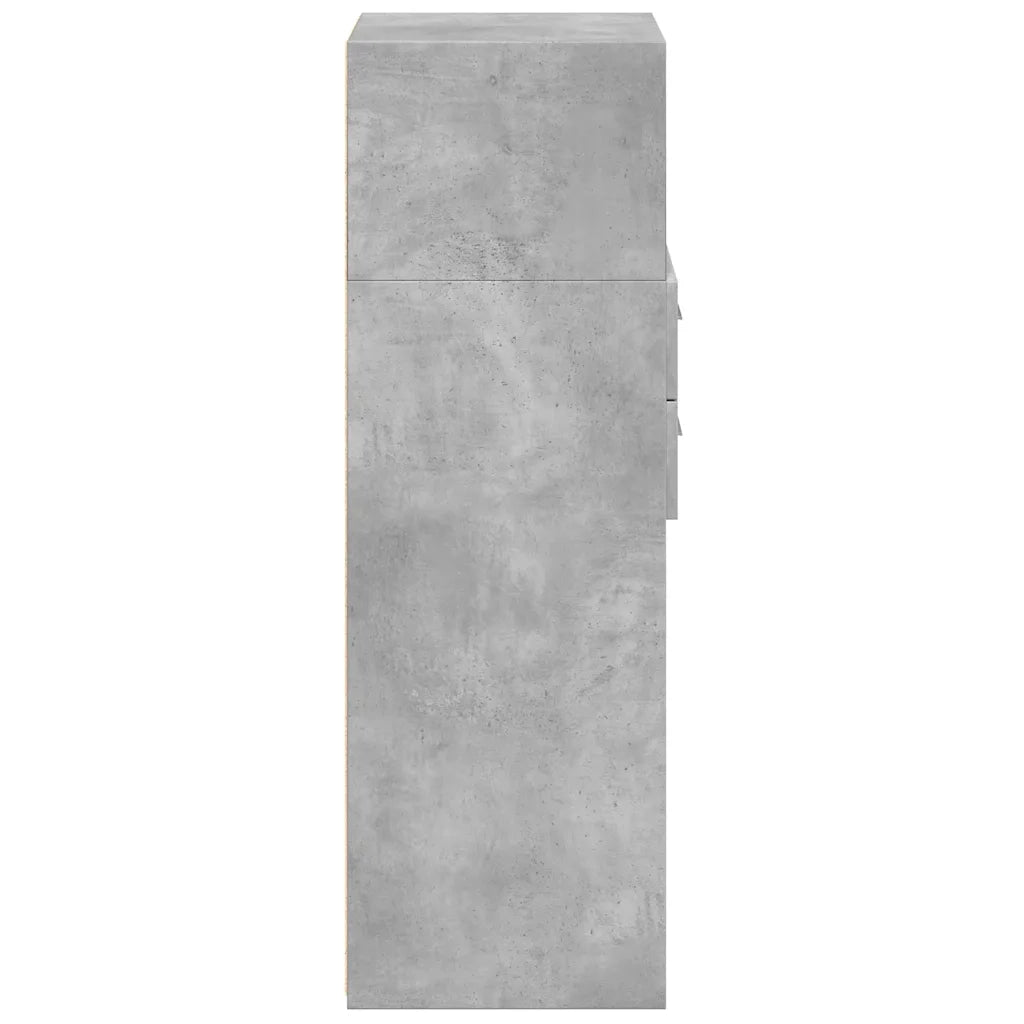Credenza Grigio Cemento 40x42,5x124 cm in Legno Multistrato