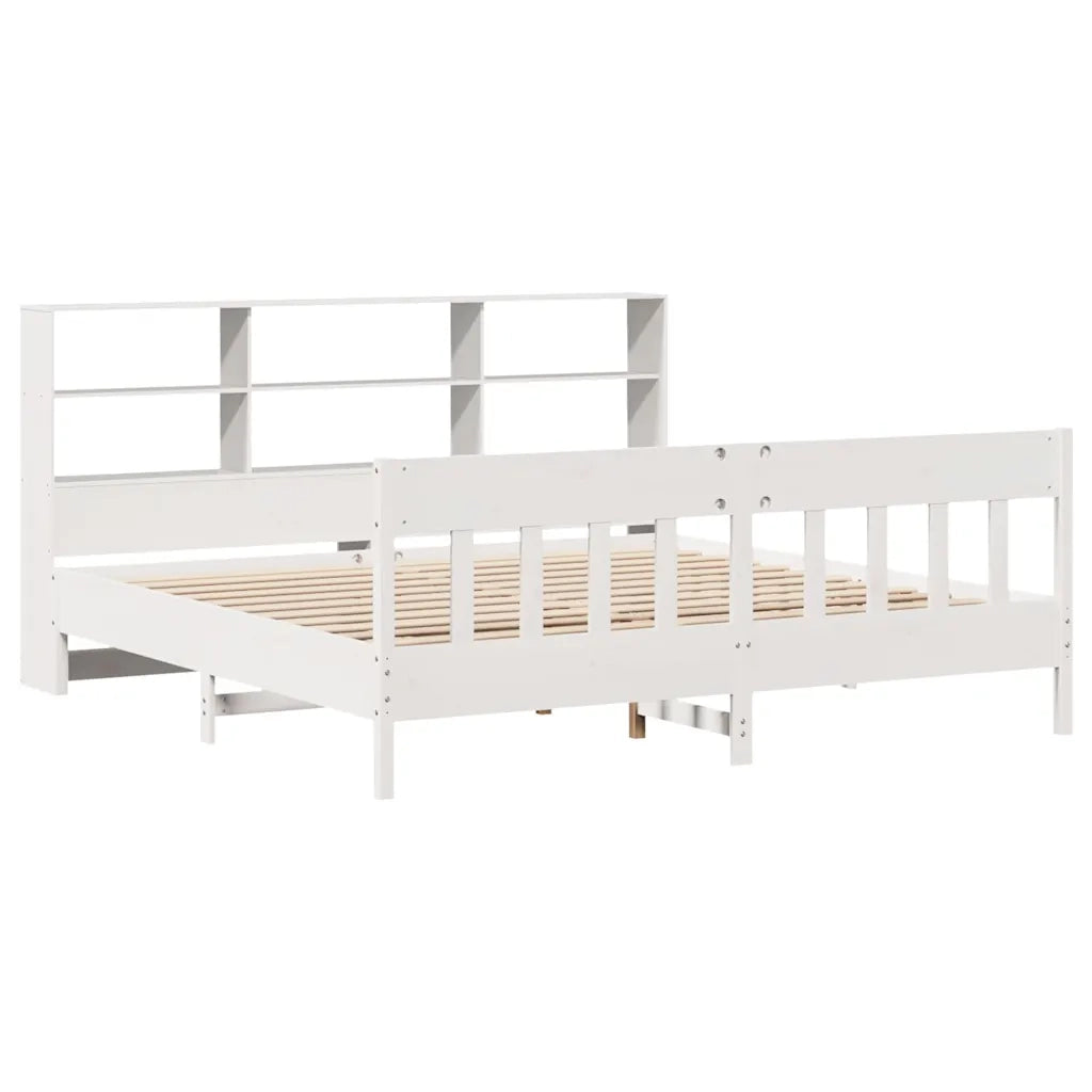 Letto matrimoniale | Letto per adulti | Giroletto senza Materasso Bianco 180x200 cm Legno Massello Pino