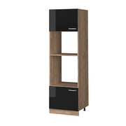Vicco Set mobili bagno Nero lucido 60 cm