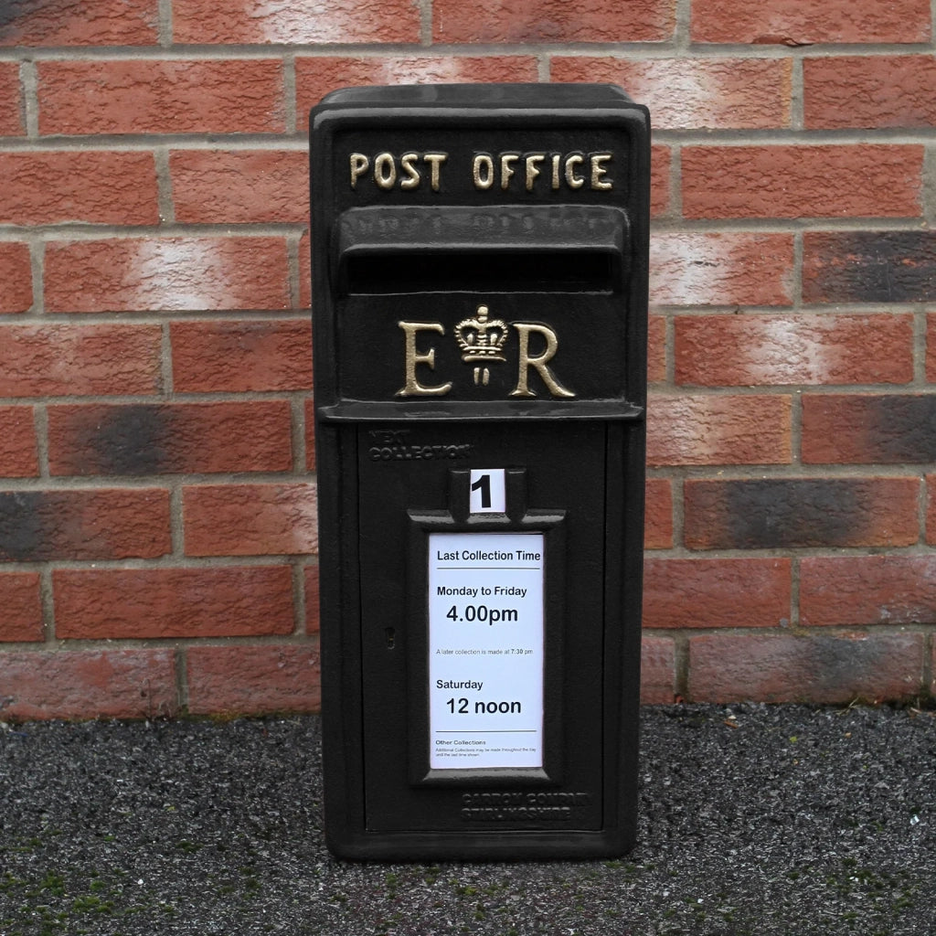 Cassetta Postale per le Lettere in Stile Britannico Inglese in Ghisa da Esterno Bocchetta Lettere Standard UK - Nero