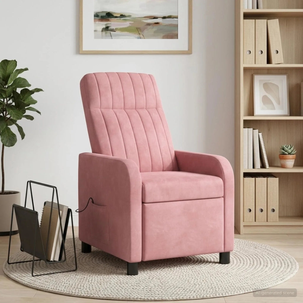Divano Sedia-Poltrona Massaggiante Rosa Velluto (V)