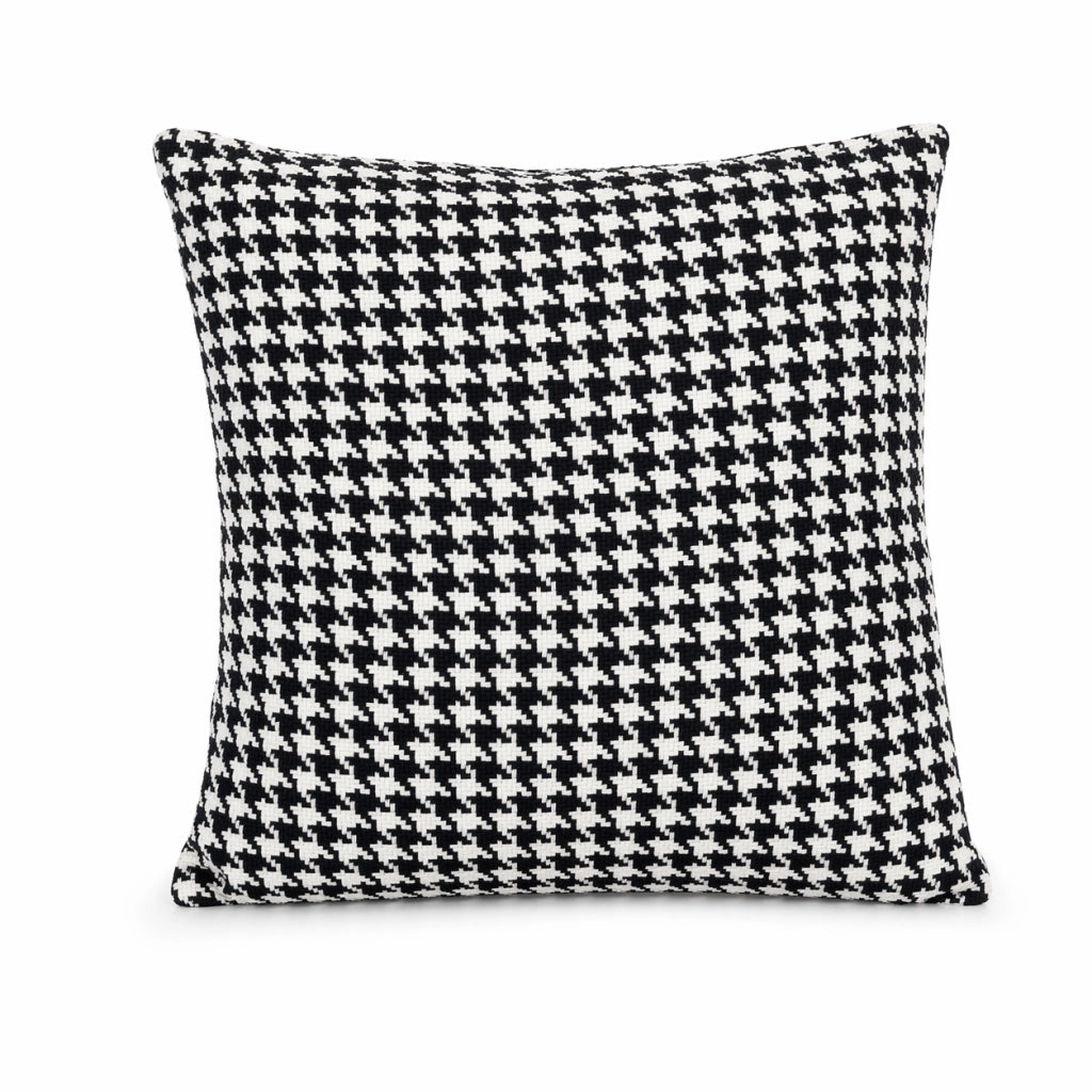 Cuscino decorativo 45x45 cm Sfoderabile in poliestere - Nero/Bianco