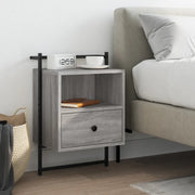 Comodino a Muro Grigio Sonoma 40x30x61 cm Legno Multistratocod mxl 106493