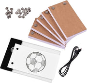 Kit di Flip Book con Set di Luce - Box di Illuminazione LED per Tablet - 300 Fogli di Carta da Disegno con Viti di Fissaggio per Disegnare - Attività Creative