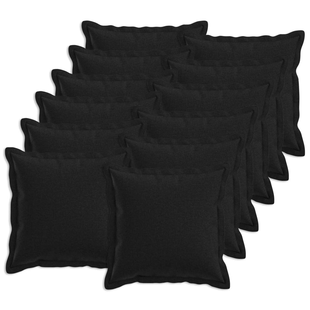 Federa 12 pcs HOUTEN Nero 45 x 45 cm Lino 918495