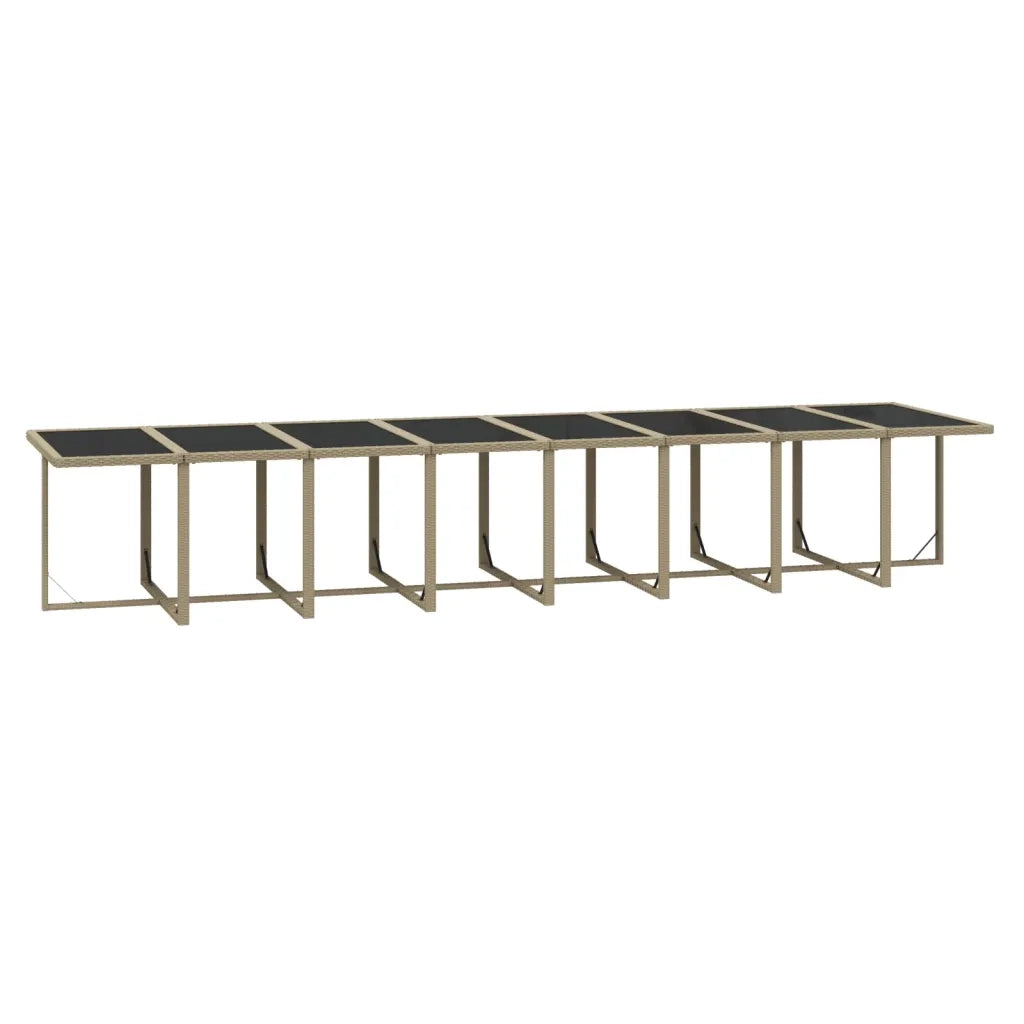 Set da Pranzo per Giardino 21pz con Cuscini in Polyrattan Beige cod mxl 35996
