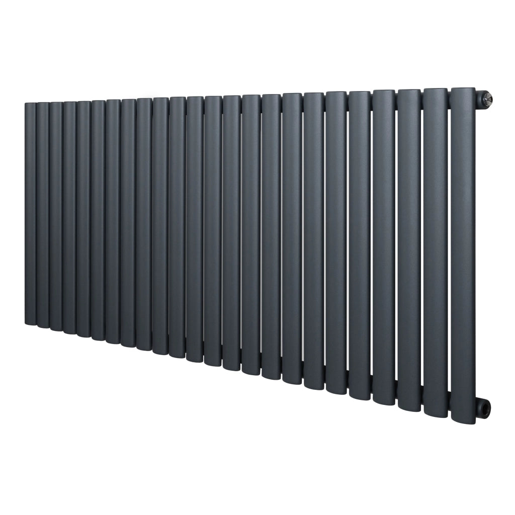 Radiatore Orizzontale Design Ovale Colonna Singola Antracite 600x1440 mm