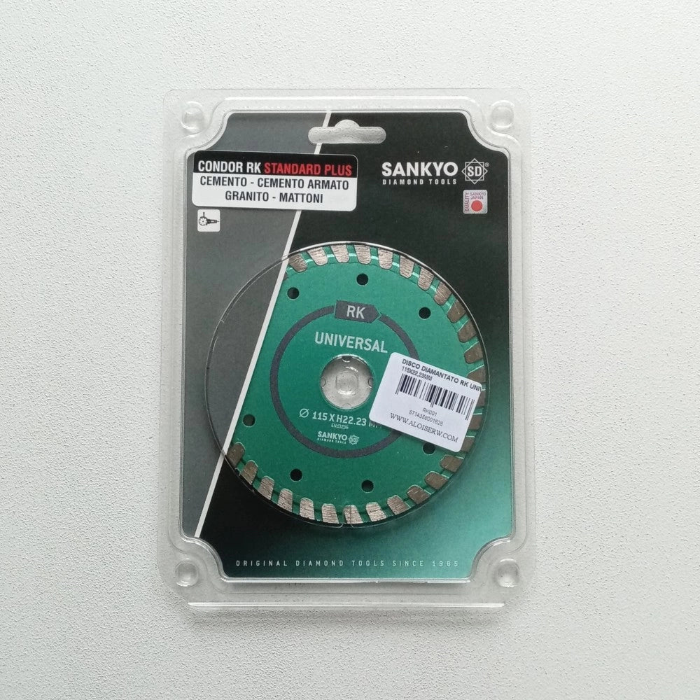 Sankyo rk 115mm disco diamantato universale per taglio cemento, cemento armato, granito, mattoni
