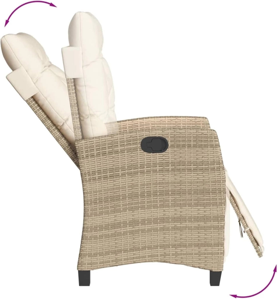 3212941 - Set da pranzo da giardino con cuscini in rattan sintetico, beige, set tavolo e sedie da giardino, tavolo da terrazza e sedie, set da giardino, mobili da esterno