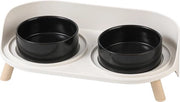 Set per Gatti con Vaschetta Elevata in Ceramica - Supporto Antiscivolo con Protezione per la Zampa e Vaschetta per Cibo per Gatti - Vaschetta per Cibo per Gatti e Vaschetta per Acqua - Set di Vaschette per Cibo per Gatti e Piccoli Cani - 2 x 480 ml