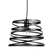 Trade Shop - Lampadario A Sospensione Moderno Con Paralume Metallo Vortice Traforato Nero A08 -