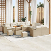 Set Divano da Giardino con cuscino 13 pcs Beige polyrattan 3362066