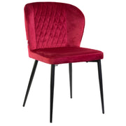 Marvin Sedia in Velluto Rosso PARIGI con Struttura in Metallo e Seduta Imbottita, Poltroncina di Design Moderno  1 Sedia