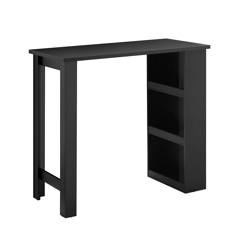 SoBuy FWT17-II-SCH Tavolo Alto da Cucina, Tavolo da Bar Moderno con Ripiani di Stoccaggio, Design Salvaspazio per Cucina Piccola, Soggiorno, Angolo Bar o Studio Nero 112 x 57 x 106 cm